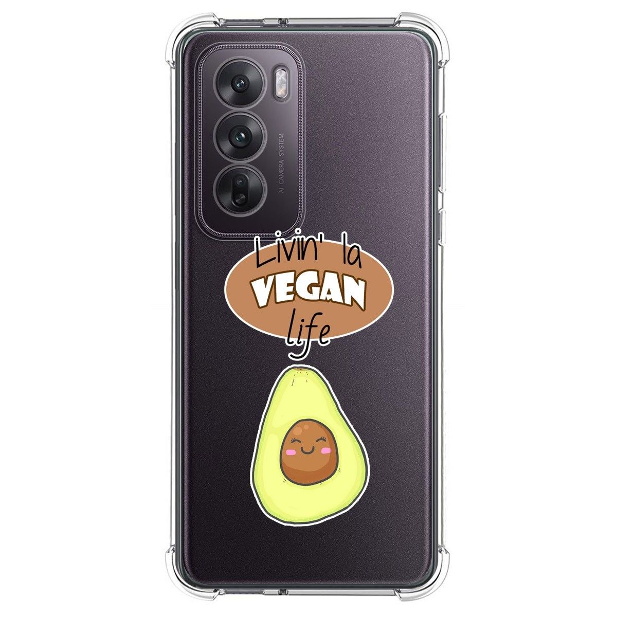 Funda Silicona Antigolpes para Oppo Reno 12 5G diseño Vegan Life Dibujos