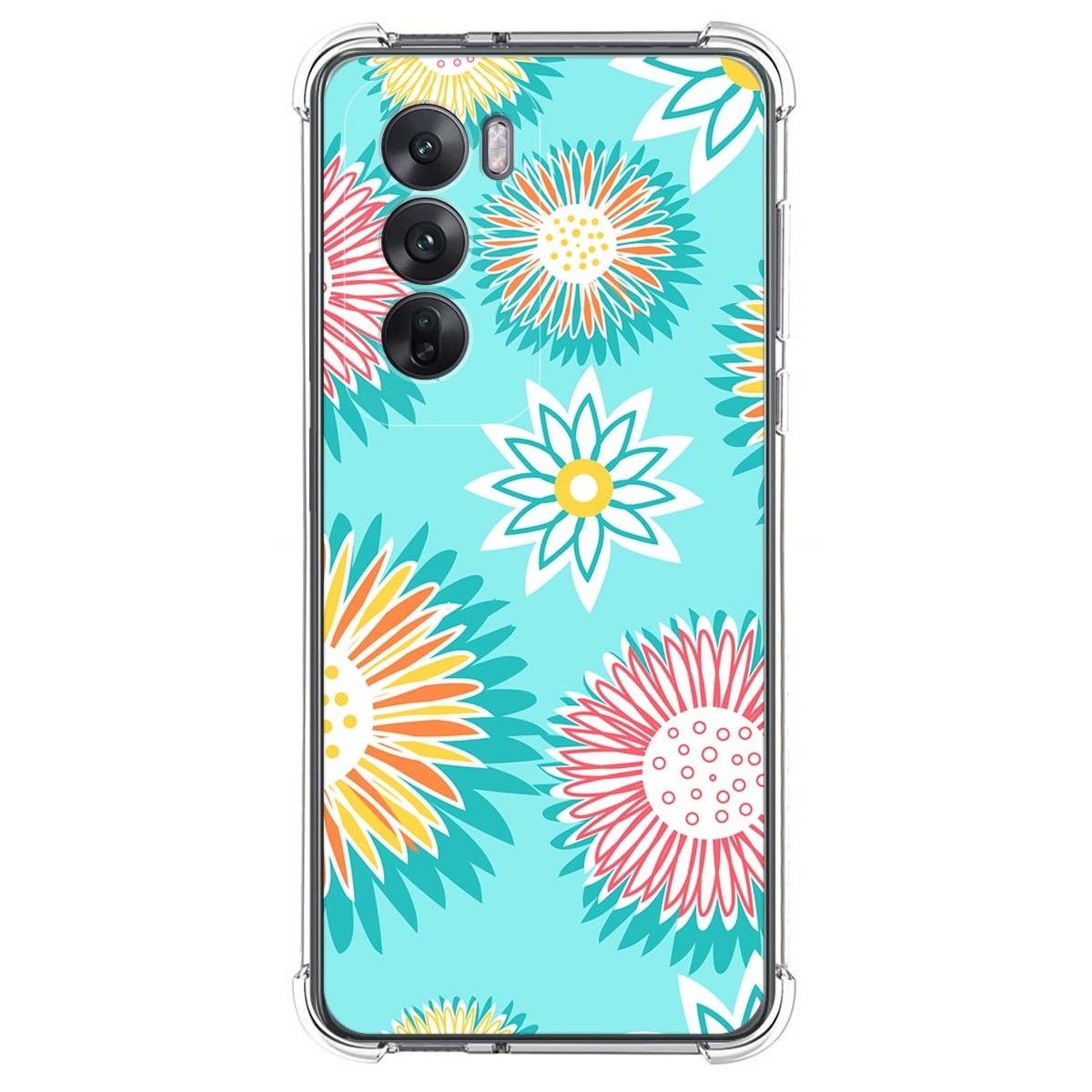 Funda Silicona Antigolpes para Oppo Reno 12 5G diseño Flores 05 Dibujos