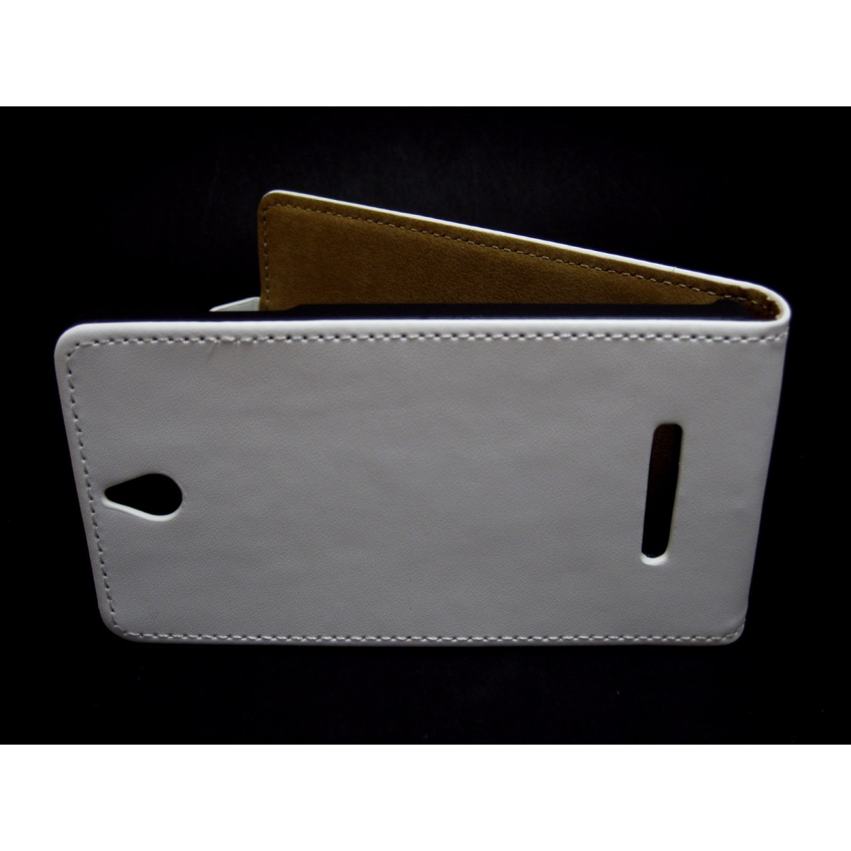 Funda Piel Premium Ultra-Slim Sony Xperia E Blanca