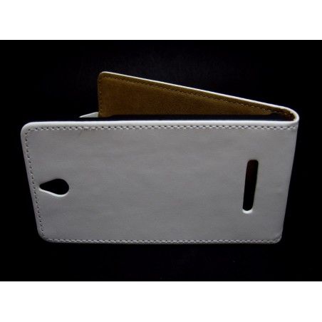 Funda Piel Premium Ultra-Slim Sony Xperia E Blanca