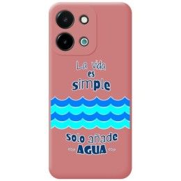 Funda Silicona Líquida Rosa para Vivo Y28 4G diseño Agua Dibujos