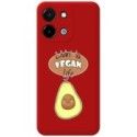 Funda Silicona Líquida Roja para Vivo Y28 4G diseño Vegan Life Dibujos