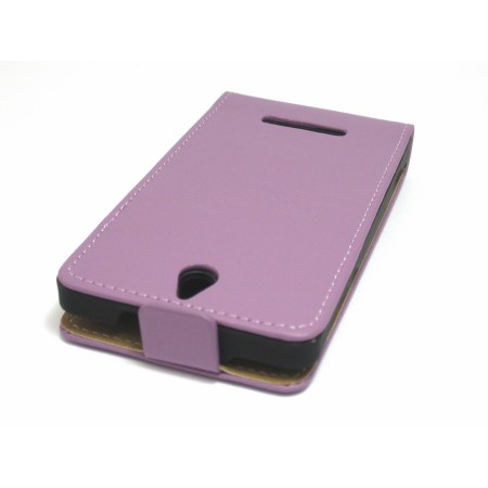 Funda Piel Premium Ultra-Slim Sony Xperia E Morada / Violeta