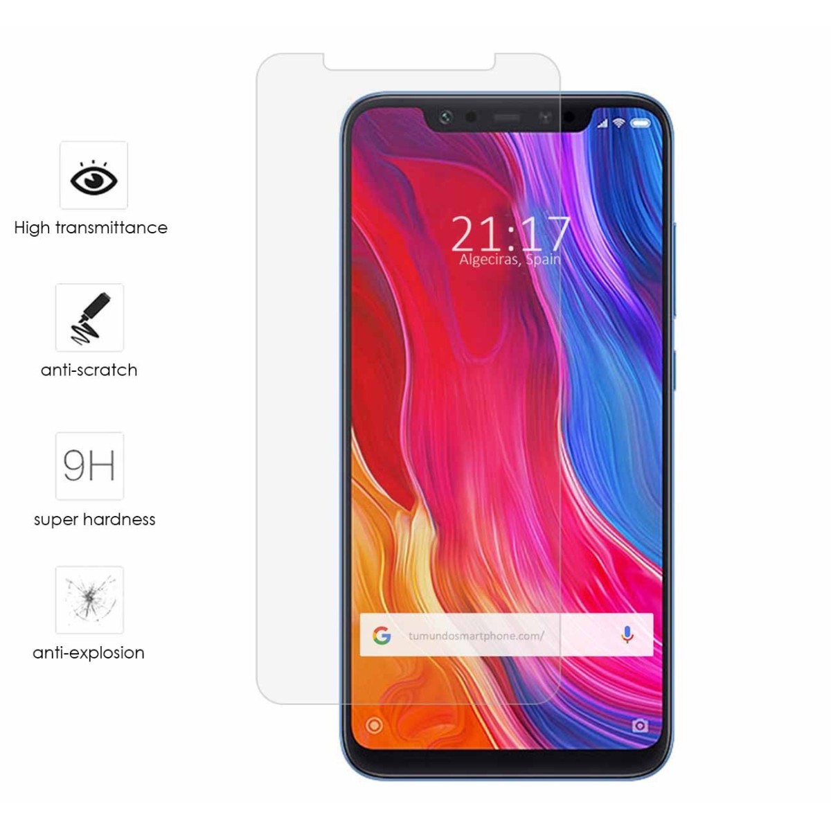 Protector Cristal Templado para Xiaomi Mi 8 / Mi 8 Pro Vidrio