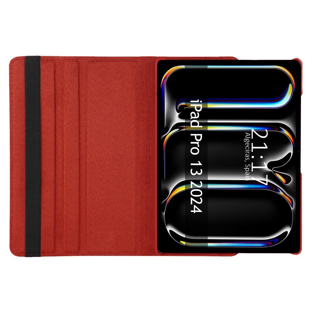 Funda Giratoria 360 para Apple iPad Pro 2024 13 (M4) color Roja