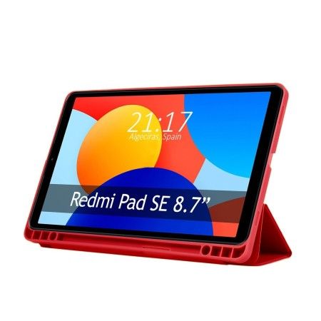 Funda con tapa Smart para Xiaomi Redmi Pad SE 8.7 color Rojo