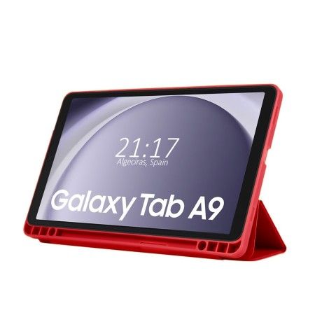 Funda con tapa Smart para Samsung Galaxy Tab A9 color Rojo