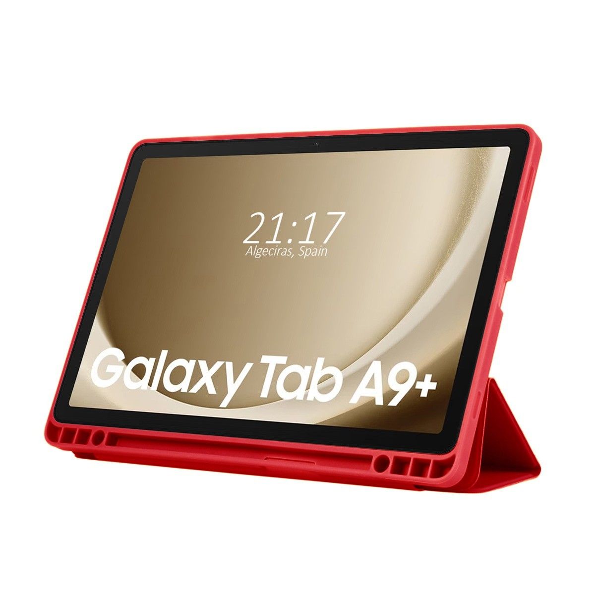 Funda con tapa Smart para Samsung Galaxy Tab A9+ Plus color Rojo