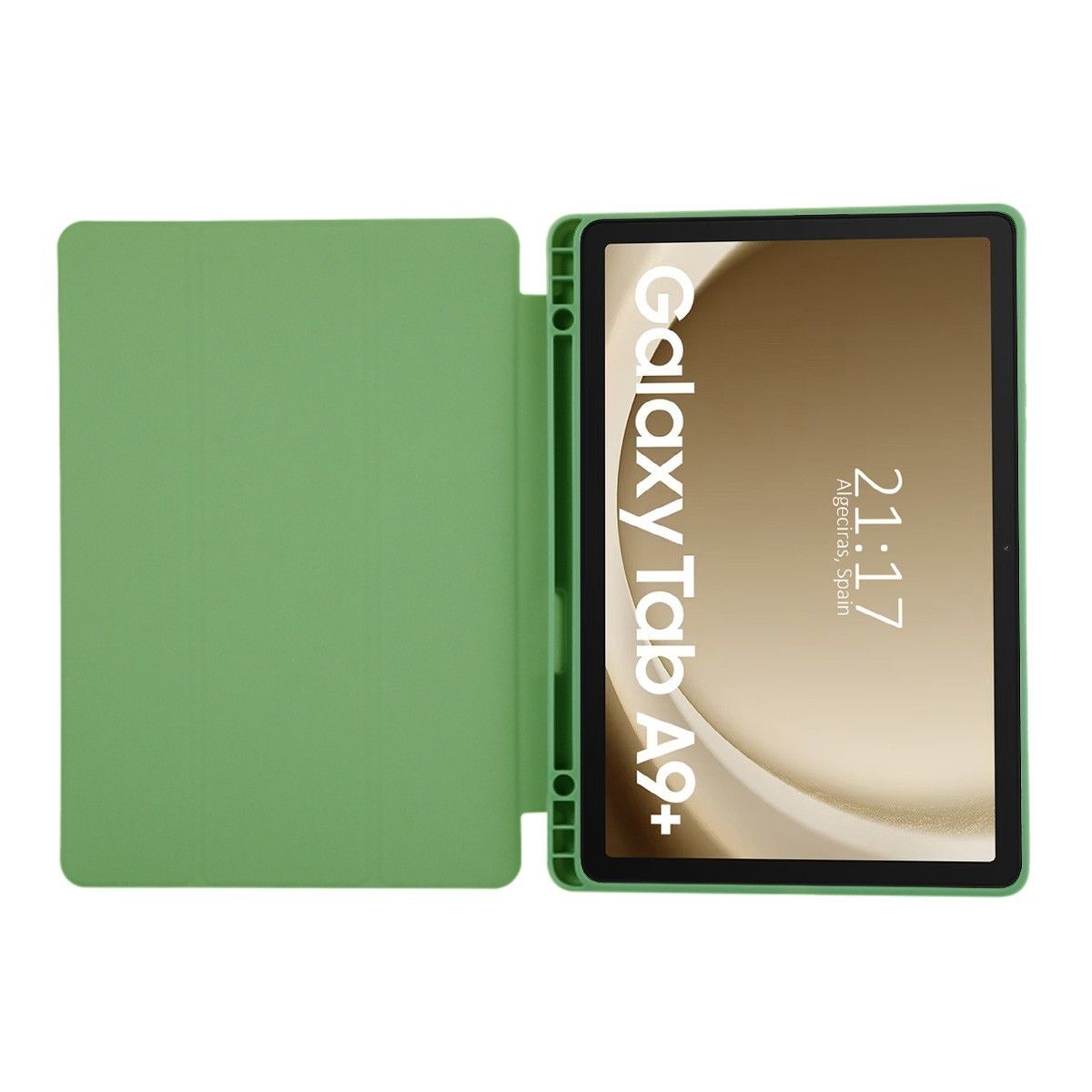 Funda con tapa Smart para Samsung Galaxy Tab A9+ Plus color Verde
