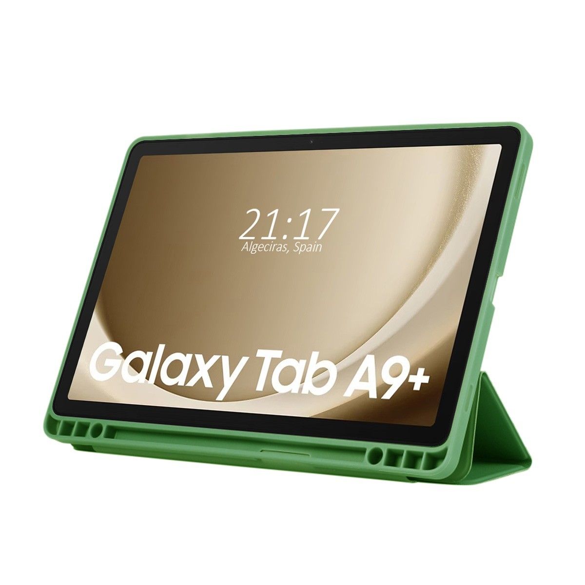 Funda con tapa Smart para Samsung Galaxy Tab A9+ Plus color Verde