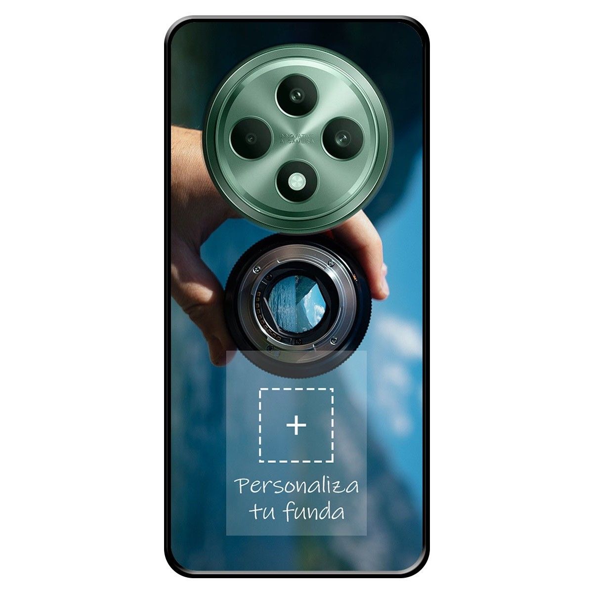 Personaliza tu Funda Silicona Gel Tpu Negra con tu Fotografia para Oppo Reno 12F 4G / 12 F 5G Dibujo Personalizada