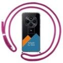 Personaliza tu Funda Colgante Transparente para Xiaomi Redmi 14C con Cordon Rosa Fucsia Dibujo Personalizada