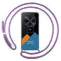Personaliza tu Funda Colgante Transparente para Xiaomi Redmi 14C con Cordon Morado Dibujo Personalizada