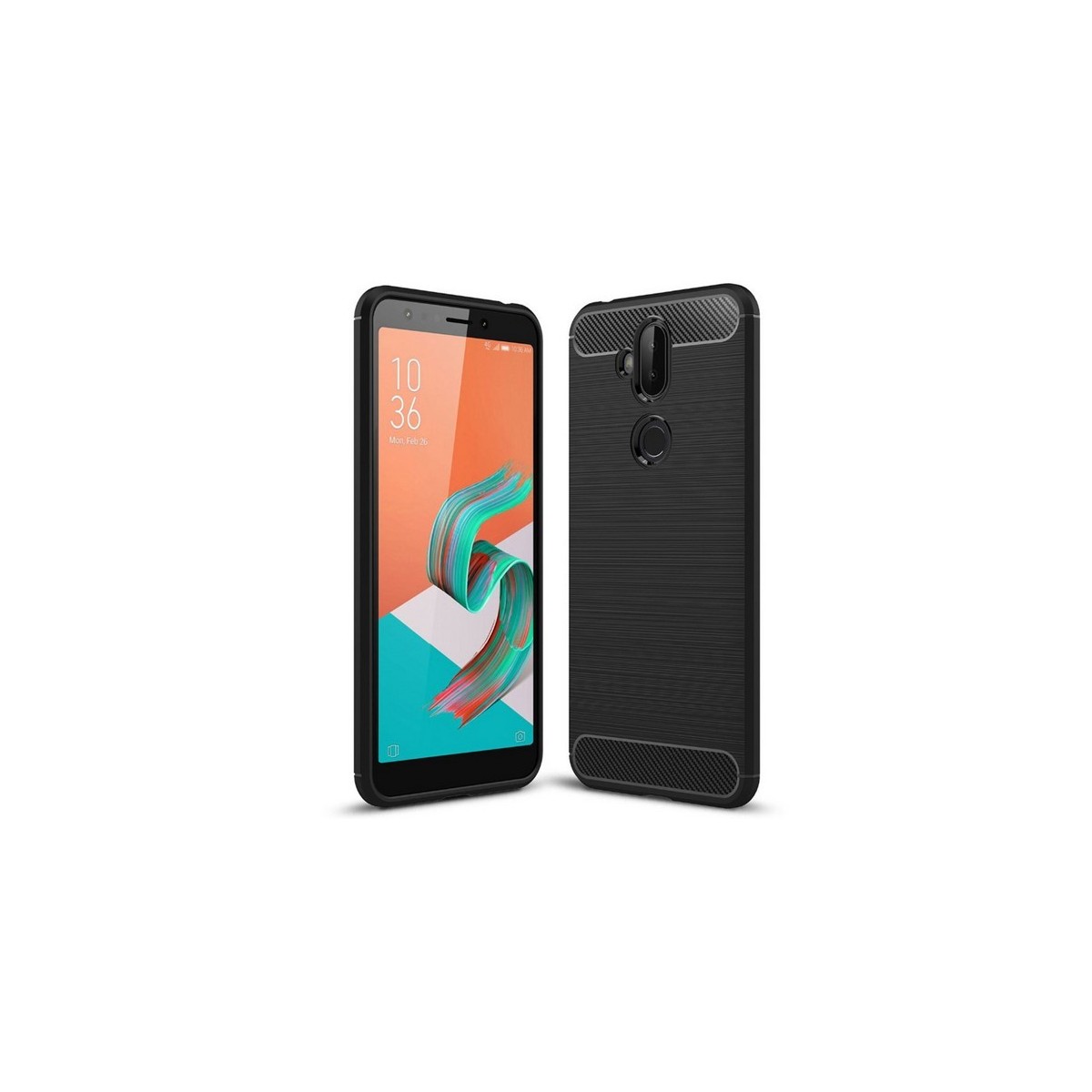 Funda Gel Tpu Tipo Carbon Negra para Asus Zenfone 5 Lite Zc600Kl