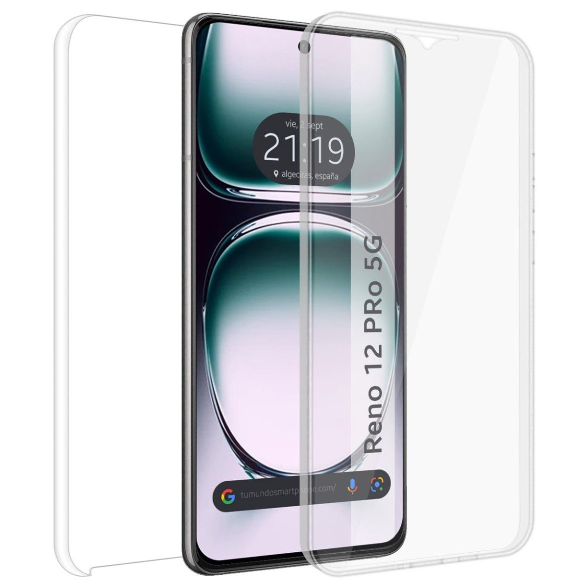 Funda Doble Transparente Pc + Tpu Full Body 360 para Oppo Reno 12 Pro 5G