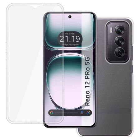 Funda Doble Transparente Pc + Tpu Full Body 360 para Oppo Reno 12 Pro 5G