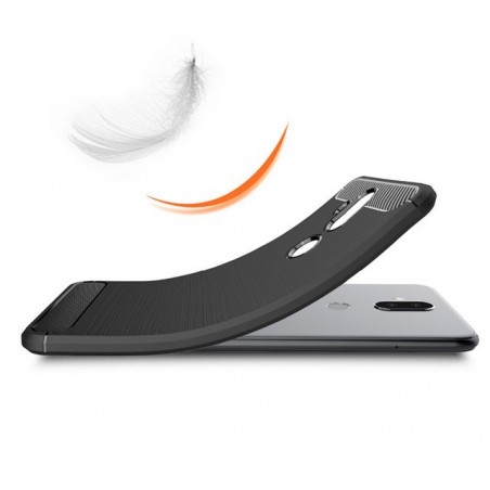 Funda Gel Tpu Tipo Carbon Negra para Asus Zenfone 5 Lite Zc600Kl