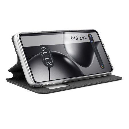 Funda Libro Soporte con Ventana para Xiaomi 14T Pro 5G color Negra