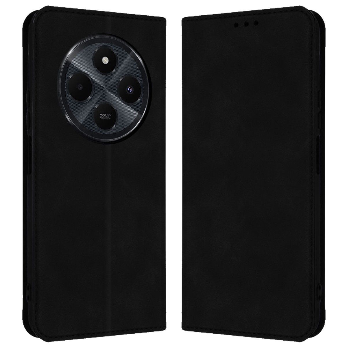 Funda Libro de Polipiel con tarjetero para Xiaomi Redmi 14C color Negra