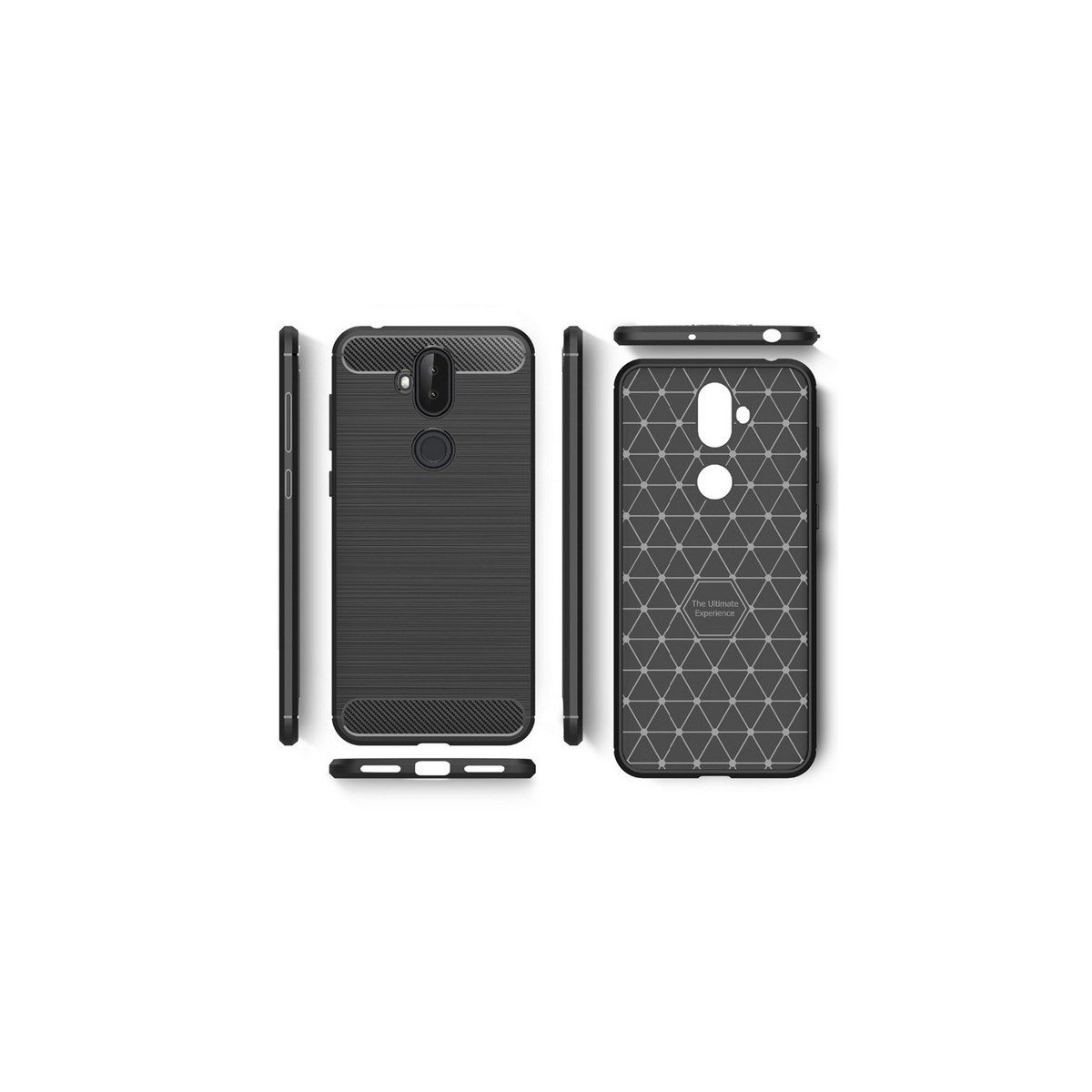 Funda Gel Tpu Tipo Carbon Negra para Asus Zenfone 5 Lite Zc600Kl