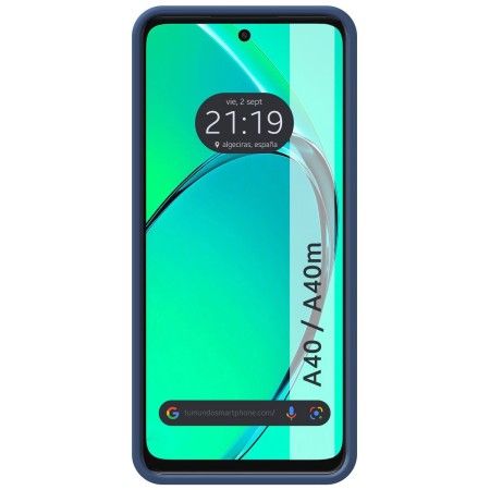 Funda Silicona Líquida Ultra Suave para Oppo A40 / A40m color Azul Oscuro
