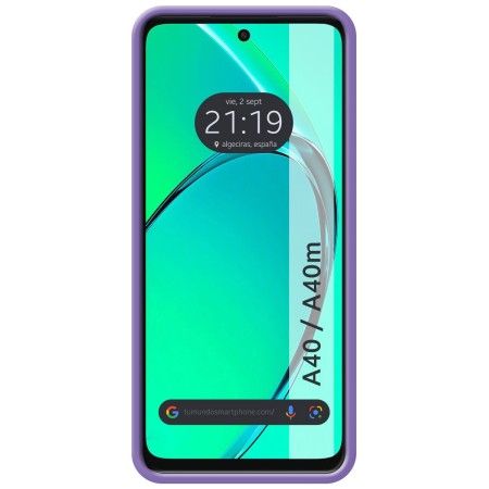 Funda Silicona Líquida Ultra Suave para Oppo A40 / A40m color Morado