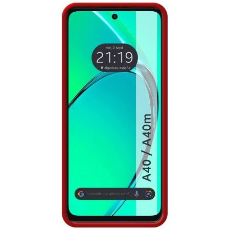 Funda Silicona Líquida Ultra Suave para Oppo A40 / A40m color Roja