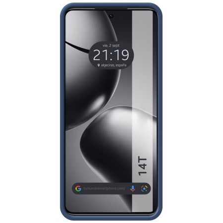 Funda Silicona Líquida Ultra Suave para Xiaomi 14T 5G color Azul Oscuro