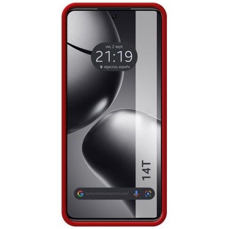 Funda Silicona Líquida Ultra Suave para Xiaomi 14T 5G color Roja