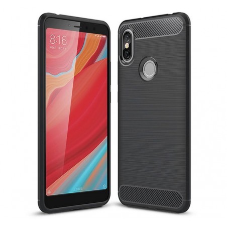 Funda Gel Tpu Tipo Carbon Negra para Xiaomi Redmi S2
