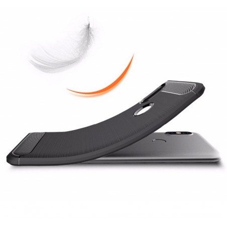 Funda Gel Tpu Tipo Carbon Negra para Xiaomi Redmi S2