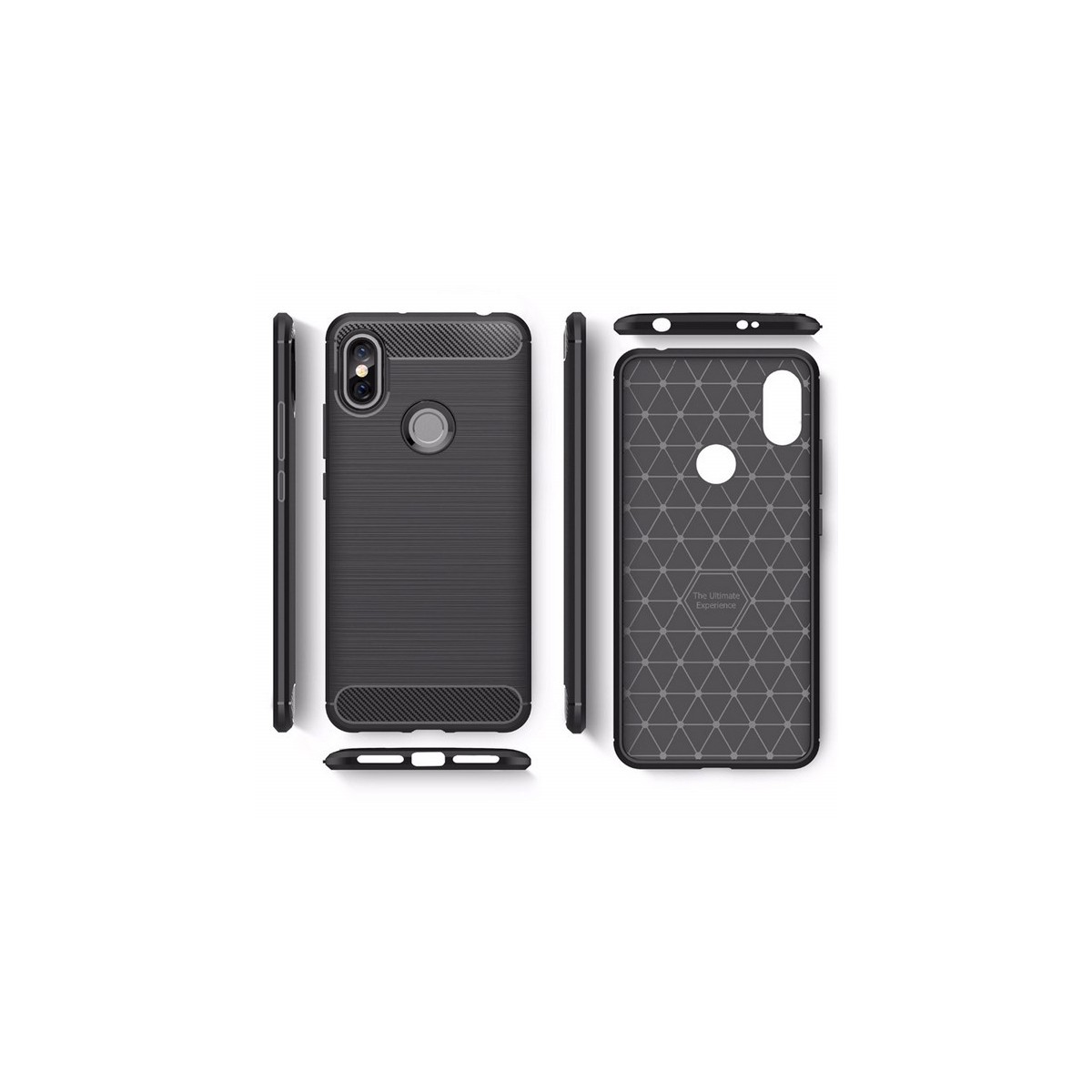 Funda Gel Tpu Tipo Carbon Negra para Xiaomi Redmi S2