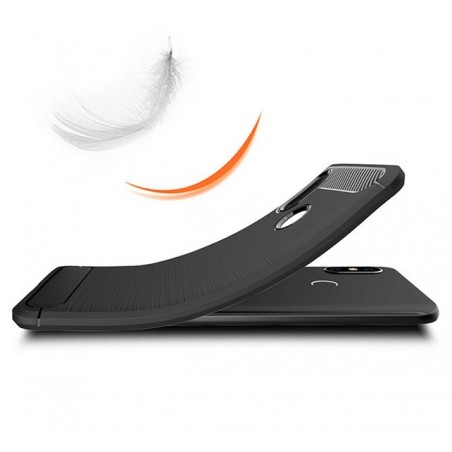Funda Gel Tpu Tipo Carbon Negra para Xiaomi Mi 8