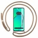 Funda Colgante Transparente para Oppo A40 / A40m con Cordon Camel