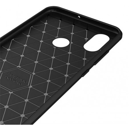Funda Gel Tpu Tipo Carbon Negra para Xiaomi Mi 8