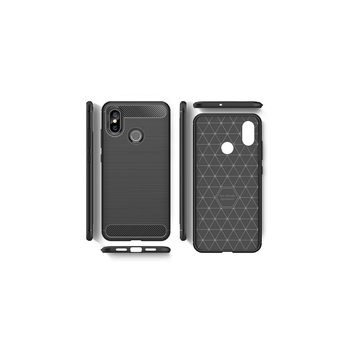 Funda Gel Tpu Tipo Carbon Negra para Xiaomi Mi 8