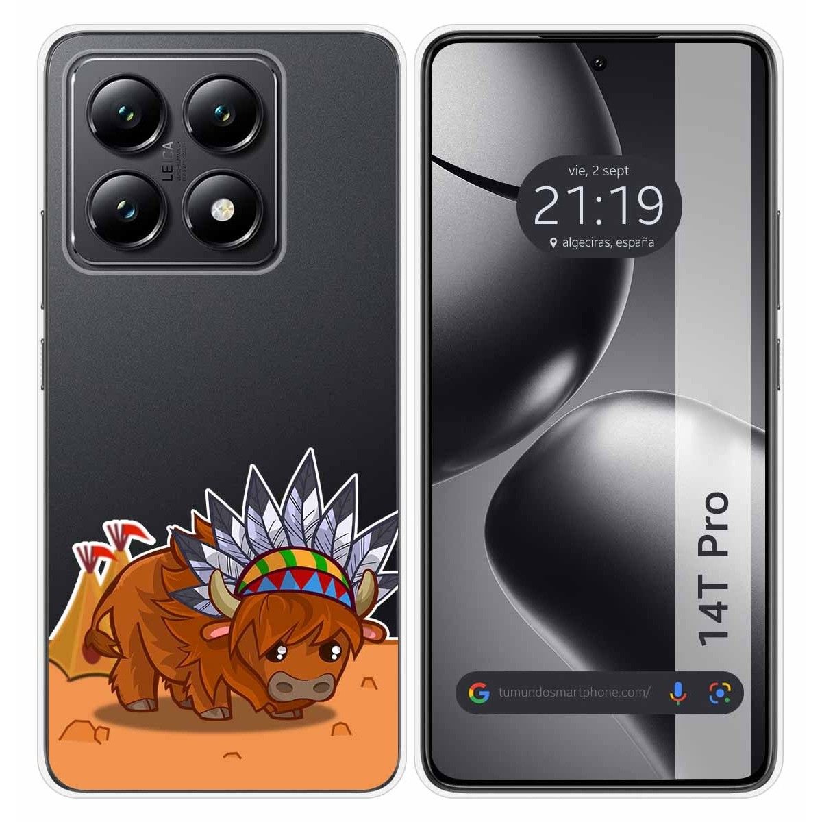 Funda Silicona Transparente para Xiaomi 14T Pro 5G diseño Bufalo Dibujos