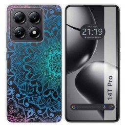 Funda Silicona Transparente para Xiaomi 14T Pro 5G diseño Mandala Dibujos
