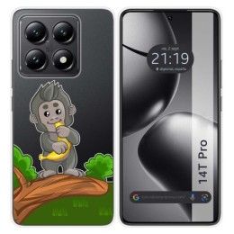 Funda Silicona Transparente para Xiaomi 14T Pro 5G diseño Mono Dibujos