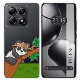 Funda Silicona Transparente para Xiaomi 14T Pro 5G diseño Panda Dibujos