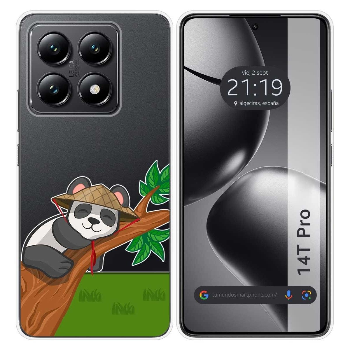 Funda Silicona Transparente para Xiaomi 14T Pro 5G diseño Panda Dibujos