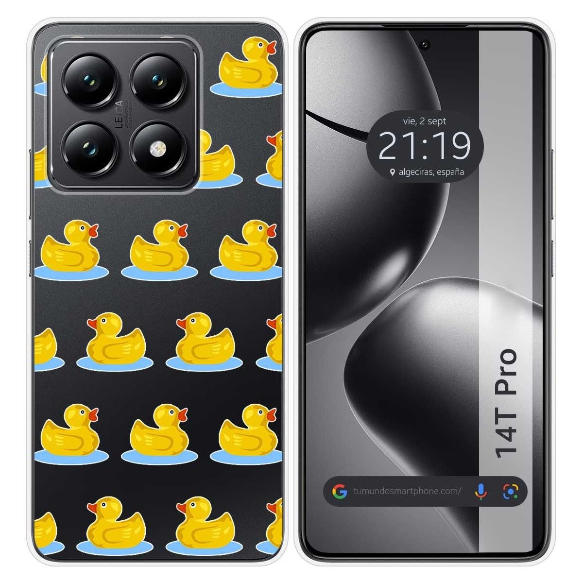 Funda Silicona Transparente para Xiaomi 14T Pro 5G diseño Pato Dibujos