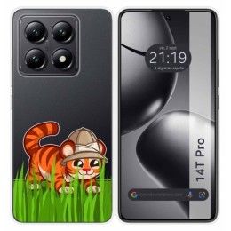 Funda Silicona Transparente para Xiaomi 14T Pro 5G diseño Tigre Dibujos