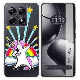 Funda Silicona Transparente para Xiaomi 14T Pro 5G diseño Unicornio Dibujos