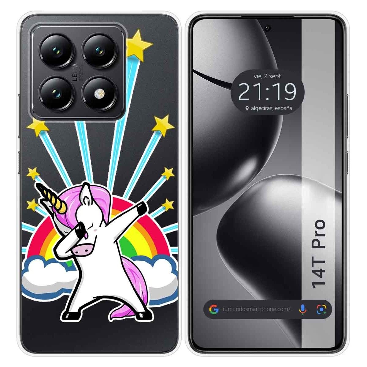 Funda Silicona Transparente para Xiaomi 14T Pro 5G diseño Unicornio Dibujos