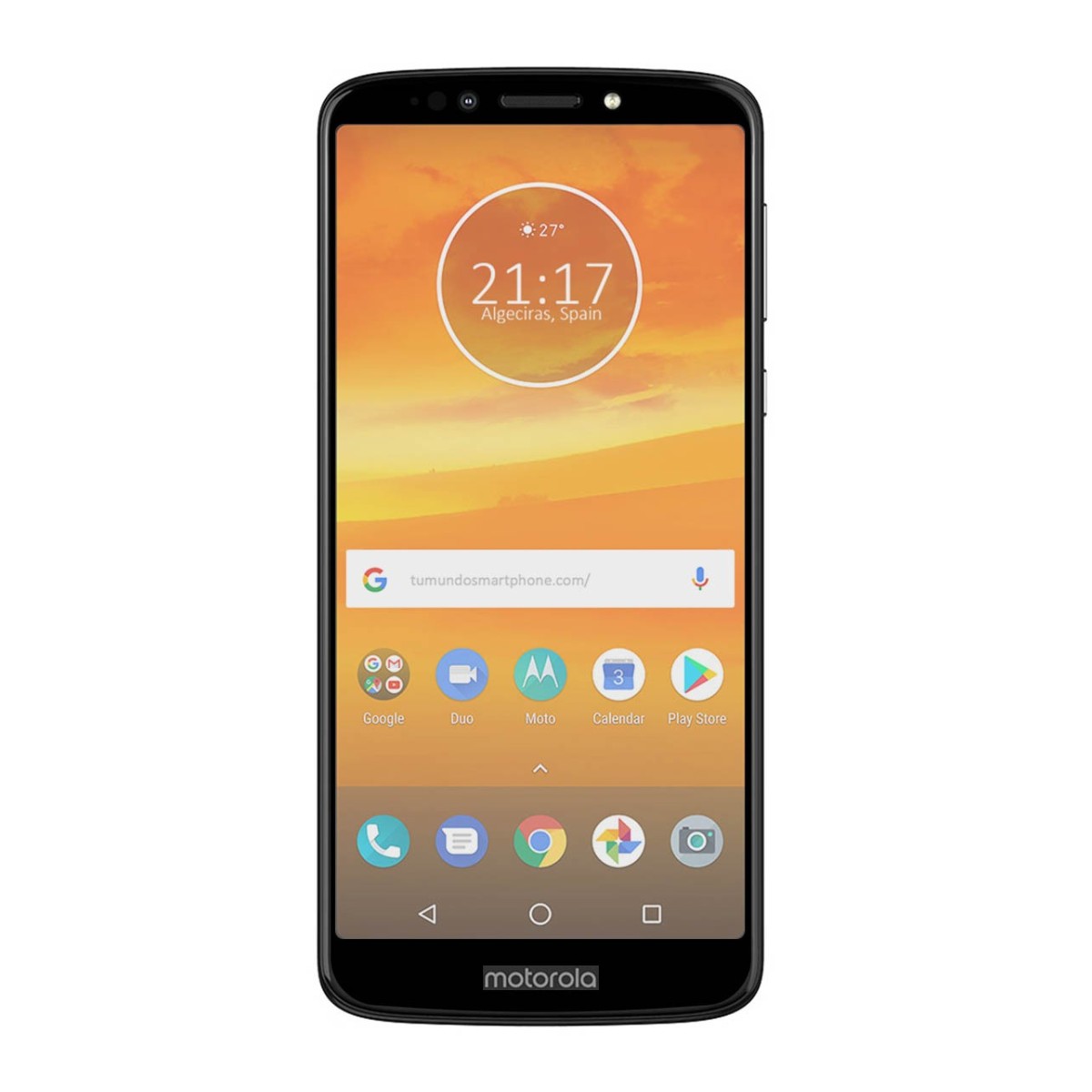 Protector Cristal Templado Frontal Completo Negro para Motorola Moto Moto E5 Plus Vidrio