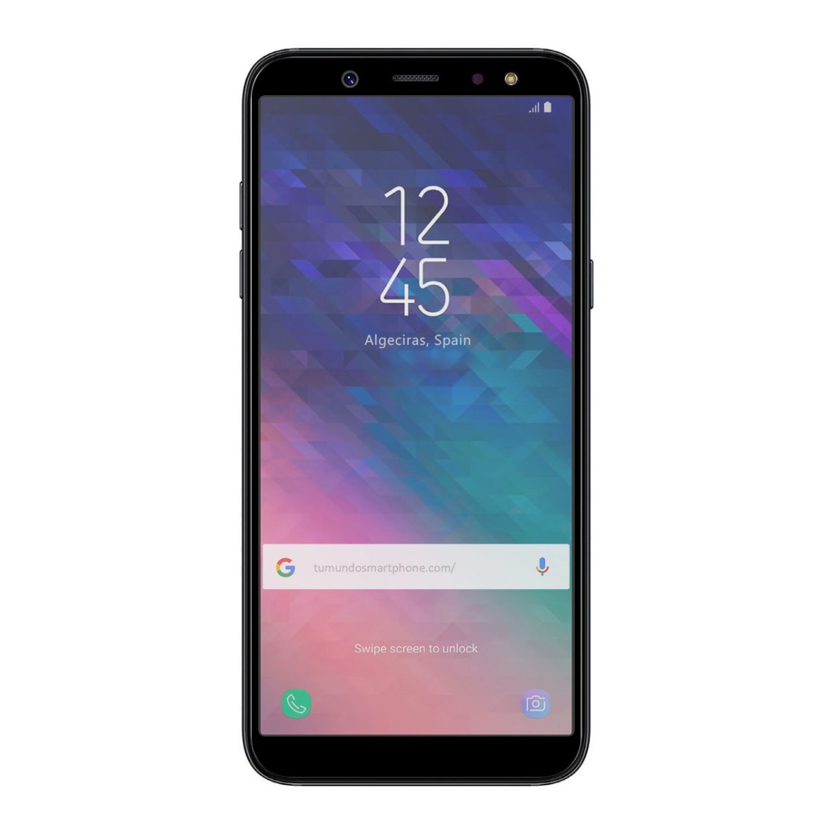 Protector Cristal Templado Frontal Completo Negro para Samsung Galaxy A6 Plus (2018) Vidrio