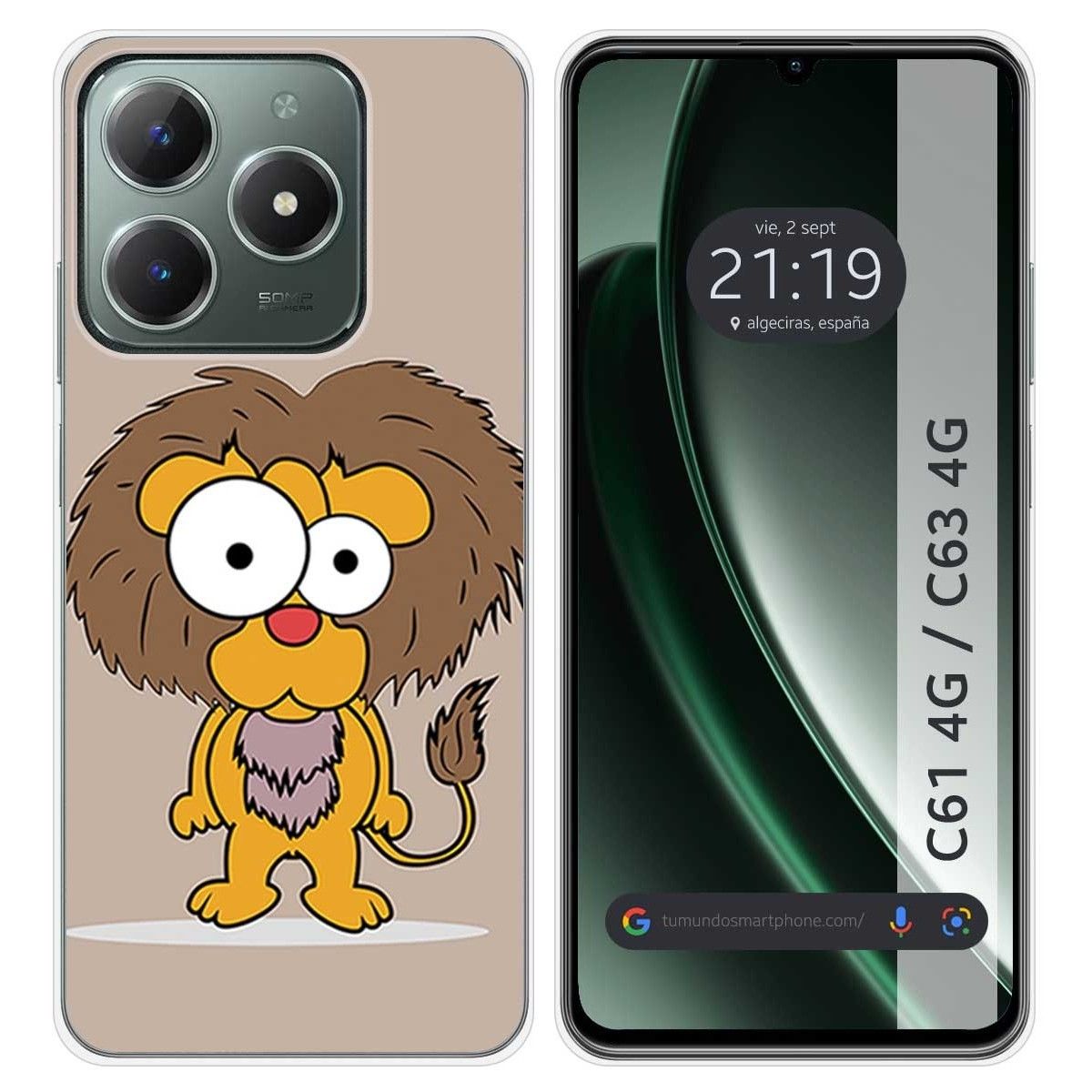 Funda Silicona para Realme C61 / C63 4G diseño Leon Dibujos
