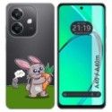 Funda Silicona Transparente para Oppo A40 / A40m diseño Conejo Dibujos