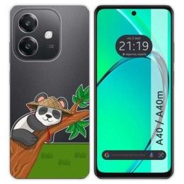 Funda Silicona Transparente para Oppo A40 / A40m diseño Panda Dibujos